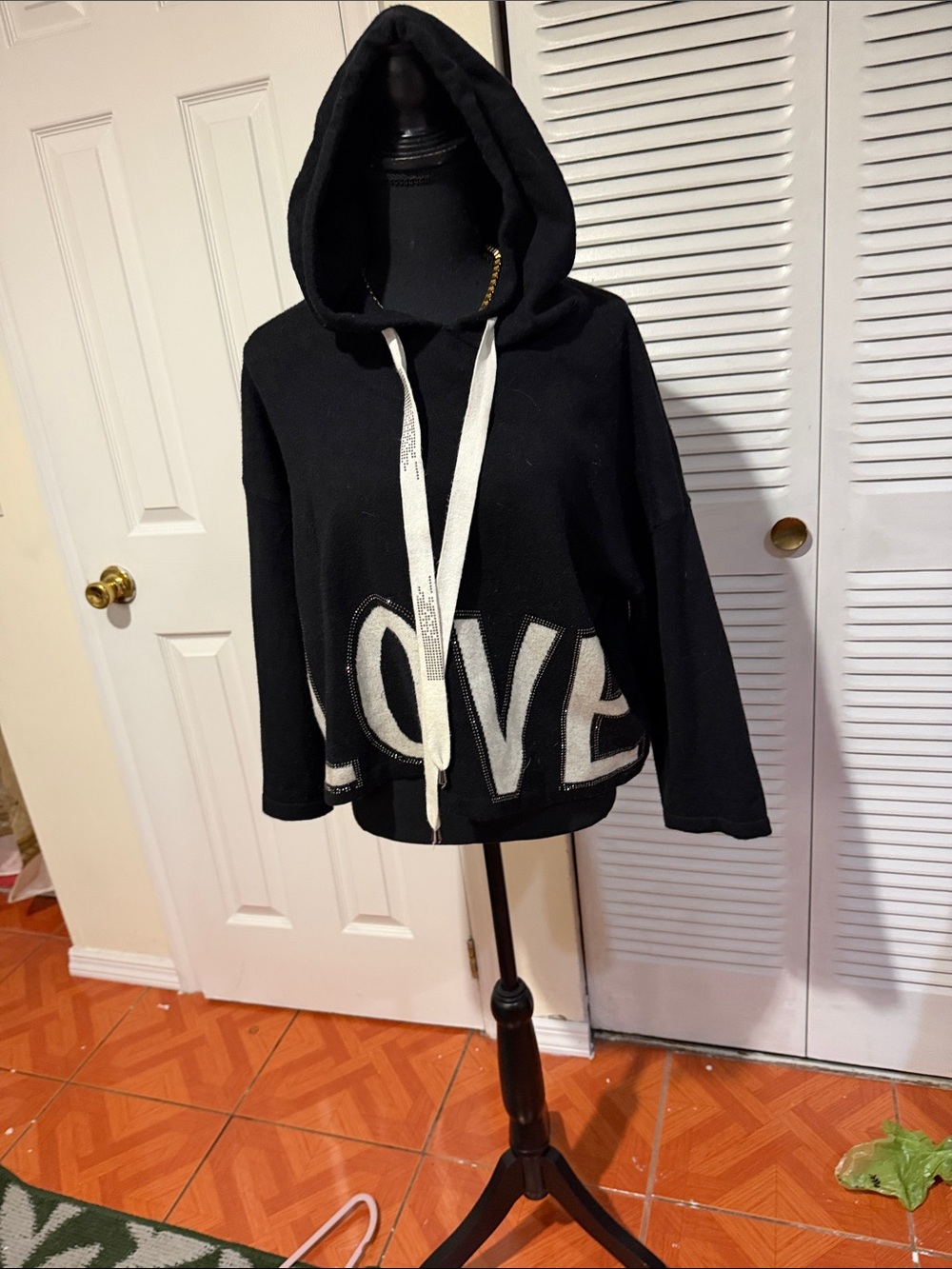 LOVE Graphic Hooded Sweatshirt - Black - Unbranded